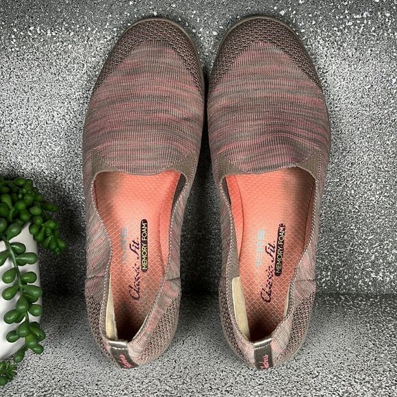 Skechers Classic Fit Memory Foam Slip On Sneakers Shoes Pink Size 8 - Picture 7 of 8